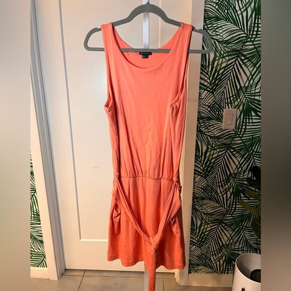 Theory Coral Cotton Tank Mini Dress small - Picture 2 of 7